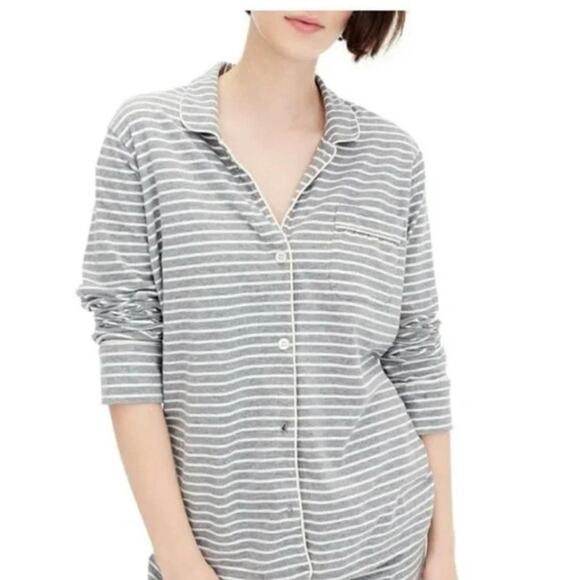 EUC JCrew long sleeved gray striped pajama top sz: XXS j.crew j crew - Picture 1 of 8
